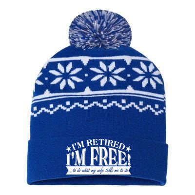 I'm Retired I'm Free To Do Whatever My Wife Tells Me To Do USA-Made Snowflake Beanie