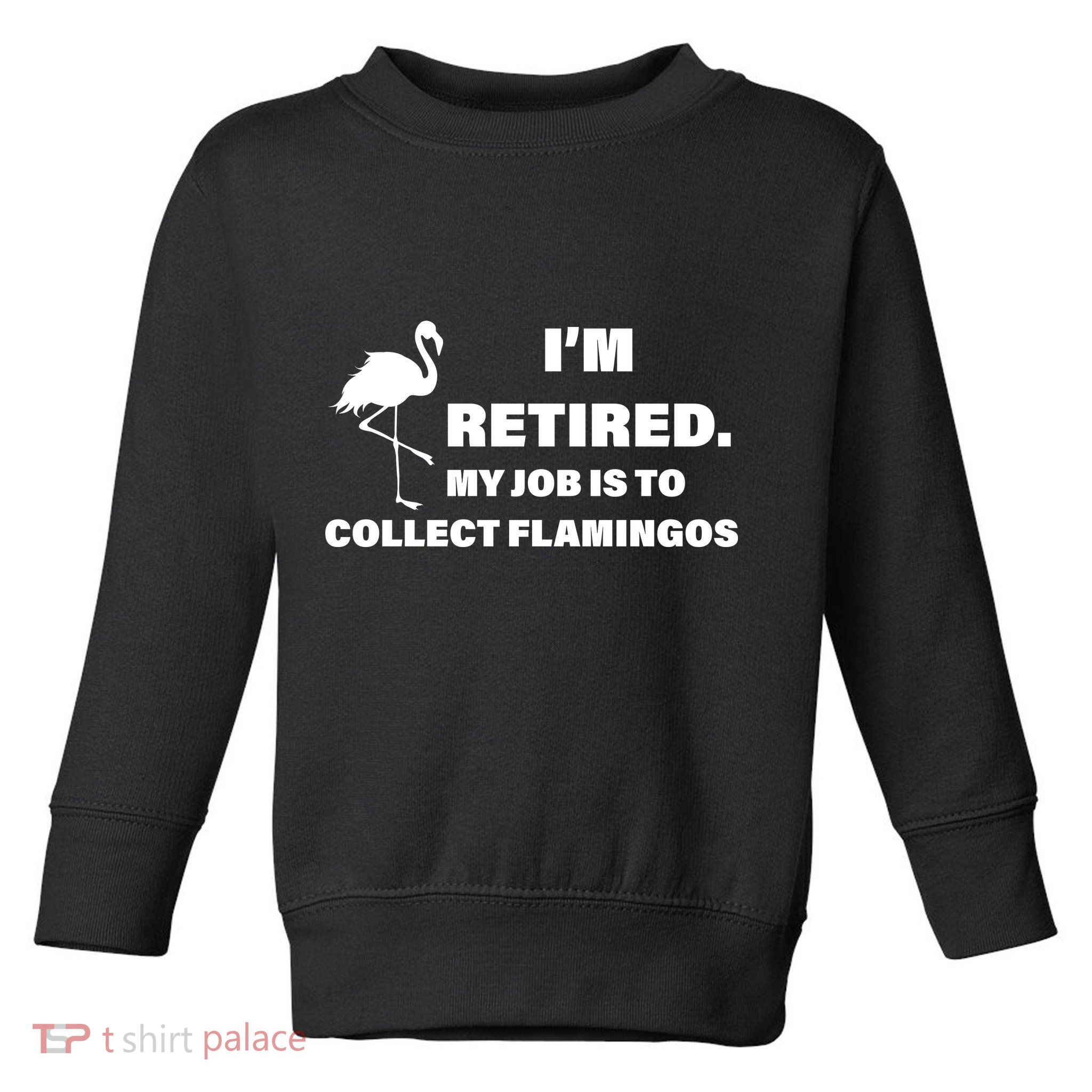 I'm Retired My Job Is To Collect Flamingos Toddler Sweatshirt