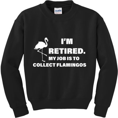 I'm Retired My Job Is To Collect Flamingos Kids Sweatshirt