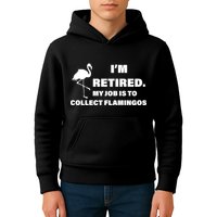 I'm Retired My Job Is To Collect Flamingos Kids Hoodie