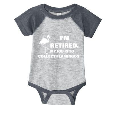I'm Retired My Job Is To Collect Flamingos Infant Baby Jersey Bodysuit