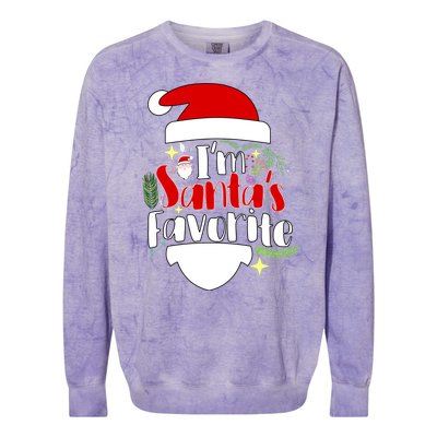 I'm Santa's Favorite Christmas Colorblast Crewneck Sweatshirt