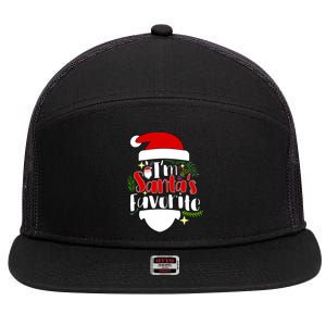 I'm Santa's Favorite Christmas 7 Panel Mesh Trucker Snapback Hat