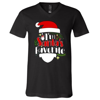 I'm Santa's Favorite Christmas V-Neck T-Shirt