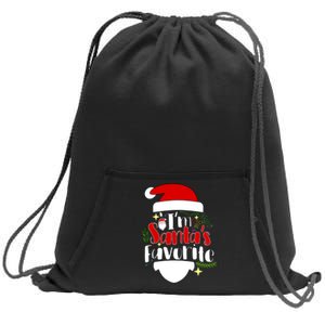 I'm Santa's Favorite Christmas Sweatshirt Cinch Pack Bag