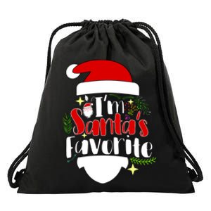 I'm Santa's Favorite Christmas Drawstring Bag