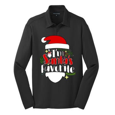 I'm Santa's Favorite Christmas Silk Touch Performance Long Sleeve Polo