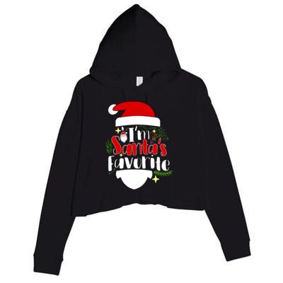 I'm Santa's Favorite Christmas Crop Fleece Hoodie