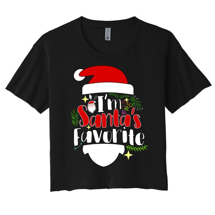 I'm Santa's Favorite Christmas Women's Crop Top Tee