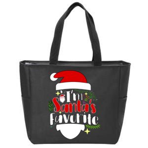 I'm Santa's Favorite Christmas Zip Tote Bag