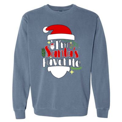 I'm Santa's Favorite Christmas Garment-Dyed Sweatshirt