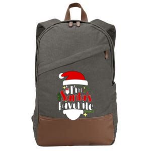 I'm Santa's Favorite Christmas Cotton Canvas Backpack