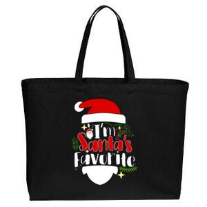 I'm Santa's Favorite Christmas Cotton Canvas Jumbo Tote