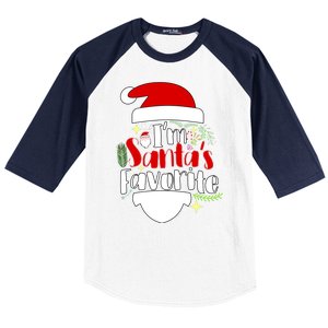 I'm Santa's Favorite Christmas Baseball Sleeve Shirt