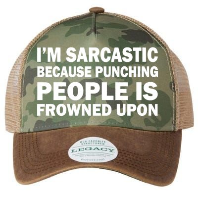 I'm Sarcastic Because Punching People Is Frowned Upon Legacy Tie Dye Trucker Hat