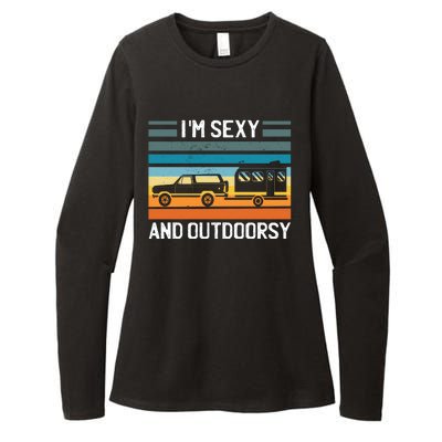 I'm Sexy And Outdoorsy Retro Road Trip Camper Womens CVC Long Sleeve Shirt