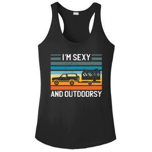 I'm Sexy And Outdoorsy Retro Road Trip Camper Ladies PosiCharge Competitor Racerback Tank