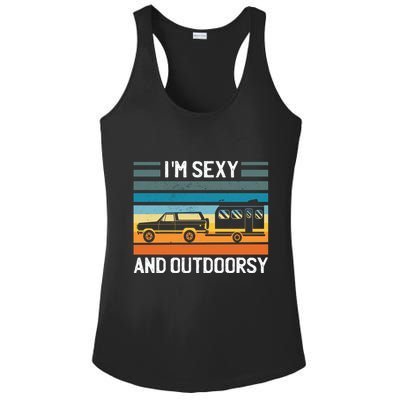 I'm Sexy And Outdoorsy Retro Road Trip Camper Ladies PosiCharge Competitor Racerback Tank