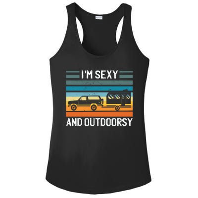 I'm Sexy And Outdoorsy Retro Road Trip Camper Ladies PosiCharge Competitor Racerback Tank