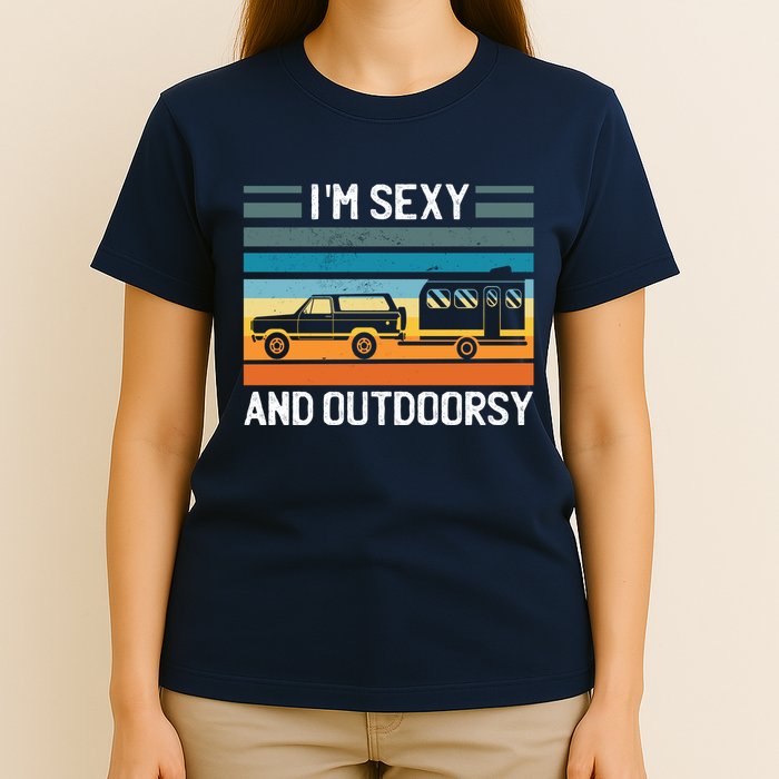 I'm Sexy And Outdoorsy Retro Road Trip Camper T-Shirt