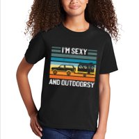 I'm Sexy And Outdoorsy Retro Road Trip Camper Kids T-Shirt