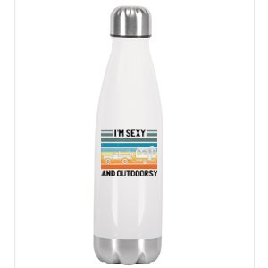 I'm Sexy And Outdoorsy Retro Road Trip Camper Stainless Steel Insulated Water Bottle