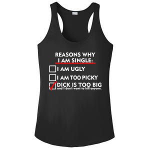 I'm Single Because It's Too Big Ladies PosiCharge Competitor Racerback Tank