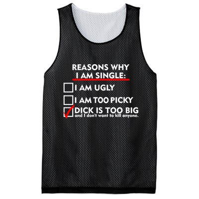 I'm Single Because It's Too Big Mesh Reversible Basketball Jersey Tank