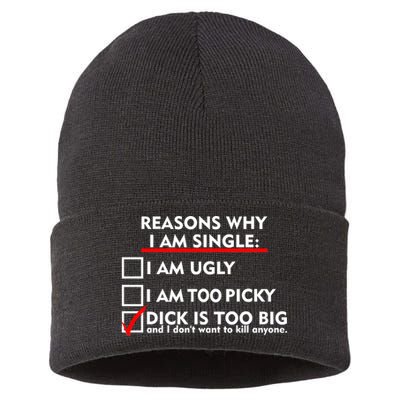 I'm Single Because It's Too Big Sustainable Knit Beanie