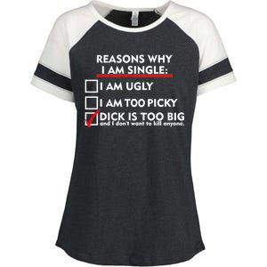 I'm Single Because It's Too Big Enza Ladies Jersey Colorblock Tee