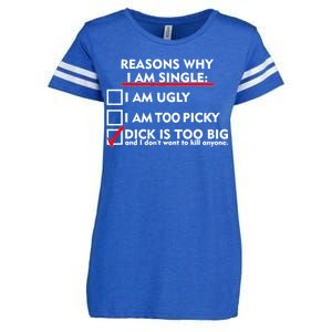 I'm Single Because It's Too Big Enza Ladies Jersey Football T-Shirt