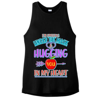 I'm Smiling Under The Mask & Hugging You In My Heart Ladies PosiCharge Tri-Blend Wicking Tank