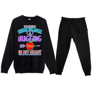 I'm Smiling Under The Mask & Hugging You In My Heart Premium Crewneck Sweatsuit Set