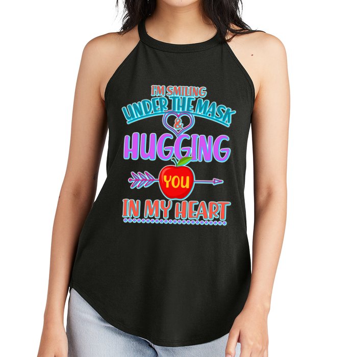 I'm Smiling Under The Mask & Hugging You In My Heart Women's Perfect Tri Rocker Tank