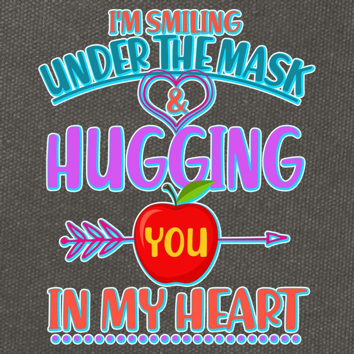 I'm Smiling Under The Mask & Hugging You In My Heart Cotton Canvas Backpack
