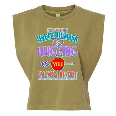I'm Smiling Under The Mask & Hugging You In My Heart Garment-Dyed Women's Muscle Tee