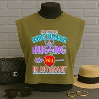 I'm Smiling Under The Mask & Hugging You In My Heart Garment-Dyed Women's Muscle Tee