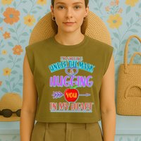 I'm Smiling Under The Mask & Hugging You In My Heart Garment-Dyed Women's Muscle Tee