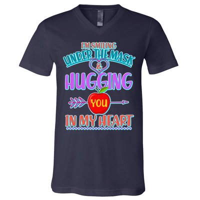 I'm Smiling Under The Mask & Hugging You In My Heart V-Neck T-Shirt