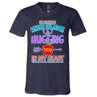 I'm Smiling Under The Mask & Hugging You In My Heart V-Neck T-Shirt