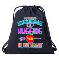 I'm Smiling Under The Mask & Hugging You In My Heart Drawstring Bag