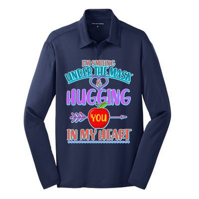 I'm Smiling Under The Mask & Hugging You In My Heart Silk Touch Performance Long Sleeve Polo