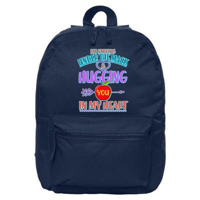 I'm Smiling Under The Mask & Hugging You In My Heart 16 in Basic Backpack