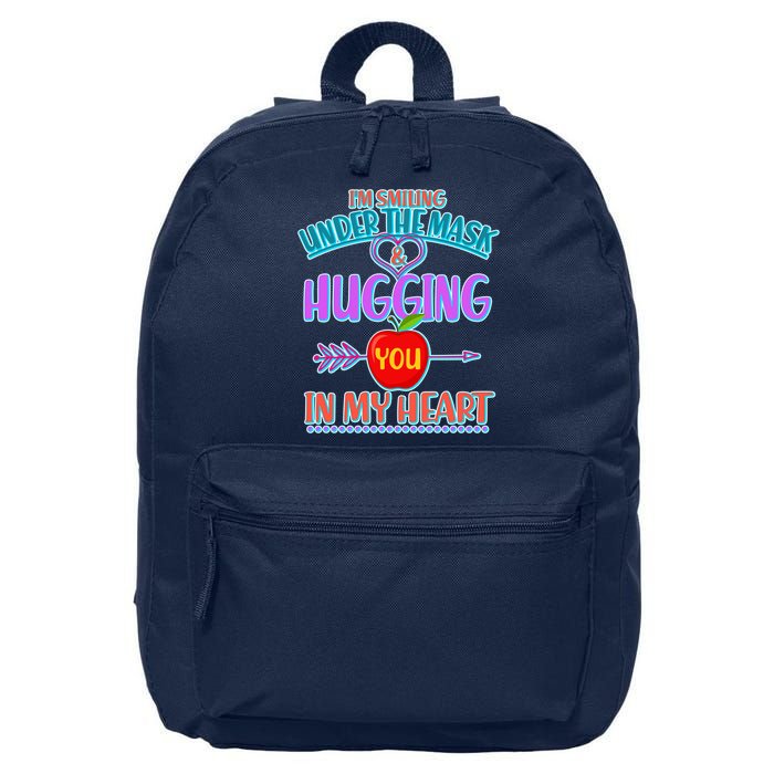 I'm Smiling Under The Mask & Hugging You In My Heart 16 in Basic Backpack