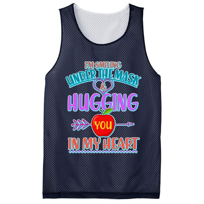 I'm Smiling Under The Mask & Hugging You In My Heart Mesh Reversible Basketball Jersey Tank