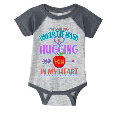 I'm Smiling Under The Mask & Hugging You In My Heart Infant Baby Jersey Bodysuit