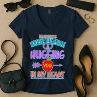 I'm Smiling Under The Mask & Hugging You In My Heart Women's V-Neck T-Shirt