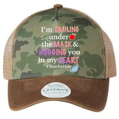 I'm Smiling Under The Mask Hugging You In My Heart Legacy Tie Dye Trucker Hat