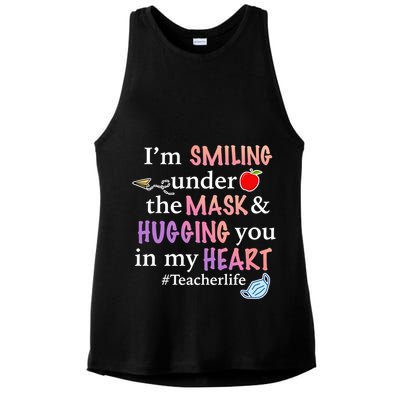 I'm Smiling Under The Mask Hugging You In My Heart Ladies PosiCharge Tri-Blend Wicking Tank