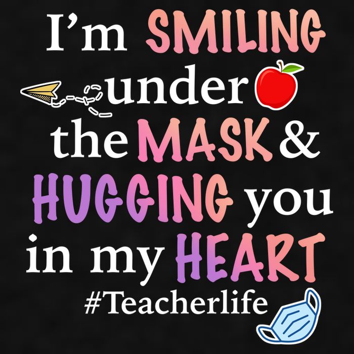 I'm Smiling Under The Mask Hugging You In My Heart Ladies PosiCharge Tri-Blend Wicking Tank